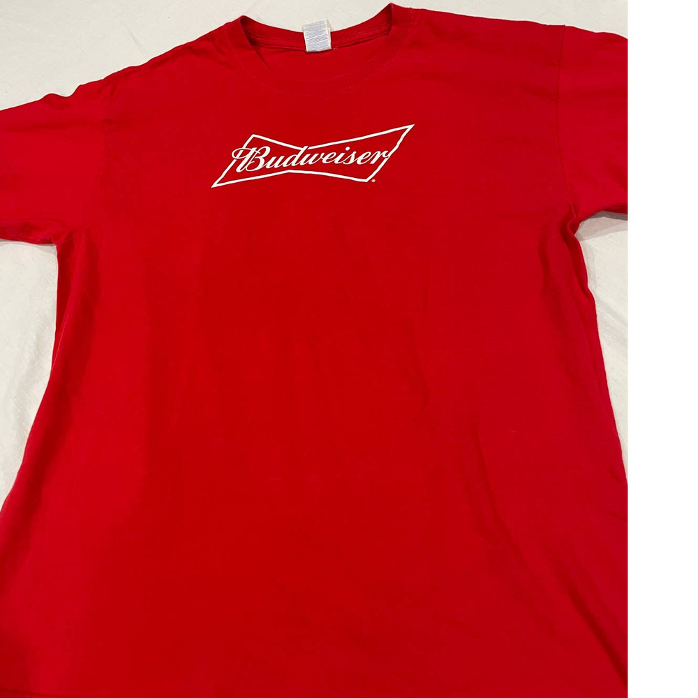 Budweiser Red Graphic T-shirt Employee Safety Logo Red Size Medium